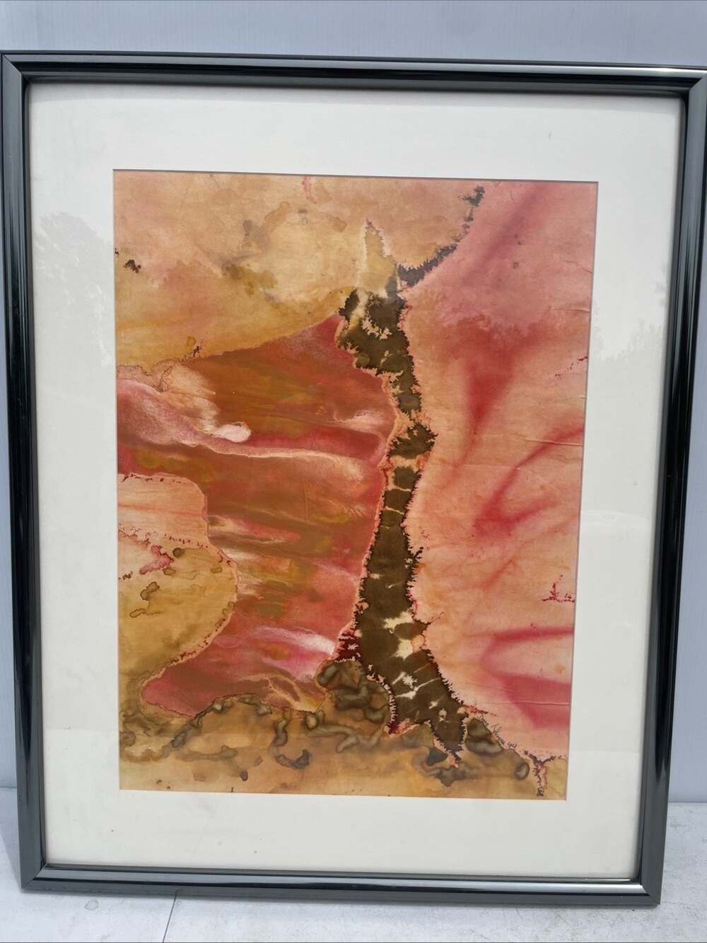 Signed Donna Johnson 94 THE OPENING #5 Mixed Watermedia (Frame 35x28)